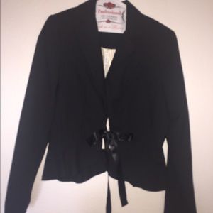 Tom Ngyuen Suit Jacket Blk w/Red & Grey Pinstripe